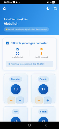 Qazo namozlarim ekran görüntüsü