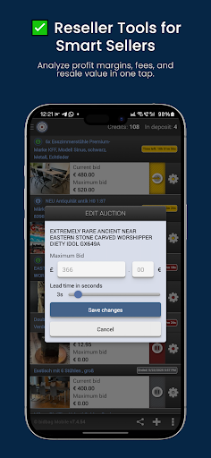 Auction bid sniper for eBay ekran görüntüsü