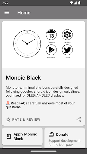 Monoic Black Minimal Icon Pack ekran görüntüsü