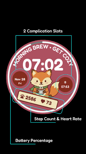 Cute Winter Animals Watch Face ekran görüntüsü