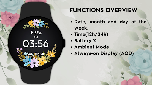 Floral WatchFace - FLOR-01 ekran görüntüsü