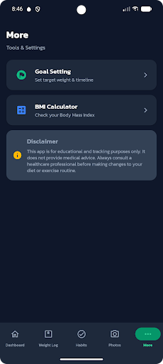 weight loss tracker ekran görüntüsü
