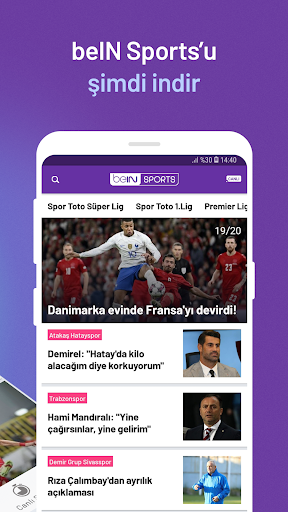 beIN SPORTS TR ekran görüntüsü