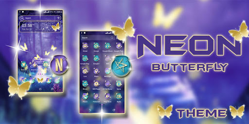 Neon Butterfly Launcher Theme ekran görüntüsü