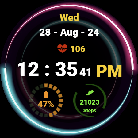 Neon Green Pink Watch Face ekran görüntüsü