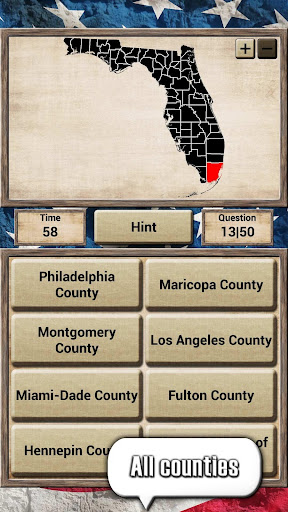 USA Geography - Quiz Game ekran görüntüsü