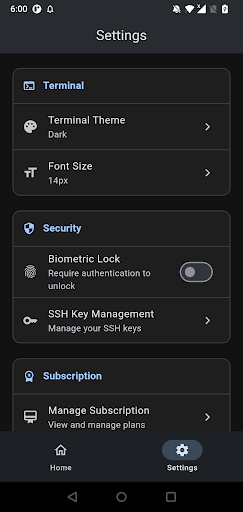 Mobile Terminal - SSH Client ekran görüntüsü