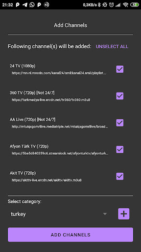 IPTV Player ekran görüntüsü