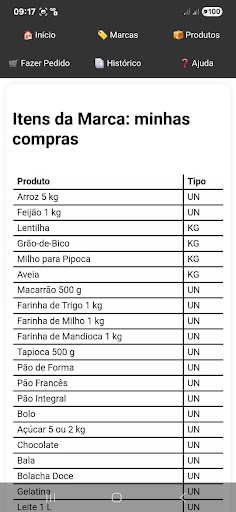 Gestor de Compras ekran görüntüsü