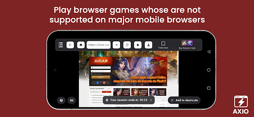 AXIO: Flash Player Browser ekran görüntüsü