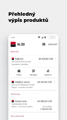 KB Mobilní banka ekran görüntüsü