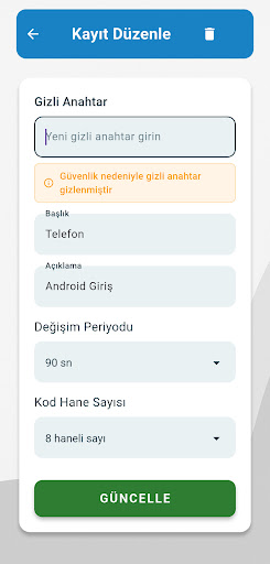 Giriş Kodu Üretici ekran görüntüsü
