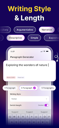 AI Paragraph - Story Writer ekran görüntüsü