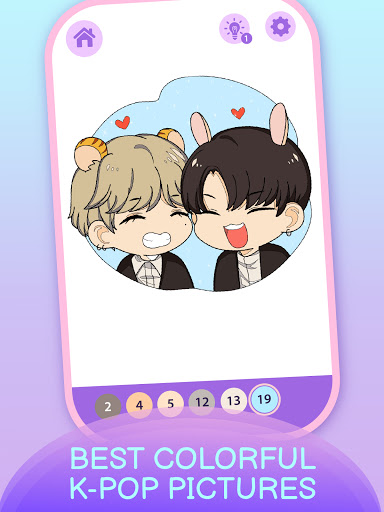 KPOP Chibi Coloring by Number ekran görüntüsü