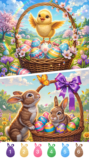 Animal Easter Paint by Number ekran görüntüsü