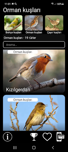 Kuşlar için ses tuzakları ekran görüntüsü