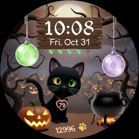 Halloween Cat Watch Face ekran görüntüsü
