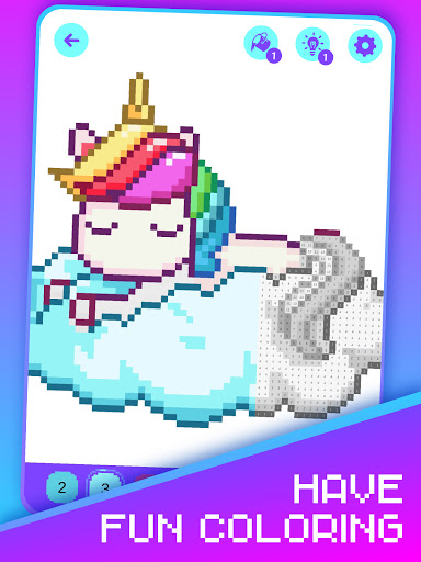 Pixel Unicorns Coloring Book ekran görüntüsü