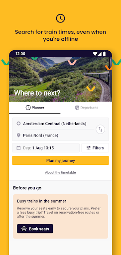 Eurail/Interrail Rail Planner ekran görüntüsü