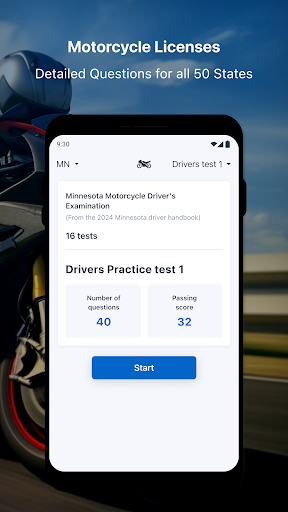 Motorcycle DMV Written Test ekran görüntüsü