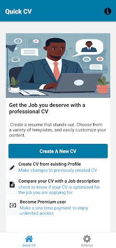 QuickCV Instant Resume builder ekran görüntüsü