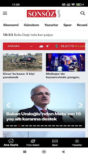 SonSöz Gazetesi ekran görüntüsü