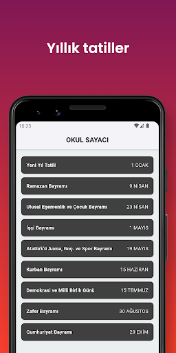 Tatil Sayacı - Okul Sayacı ekran görüntüsü