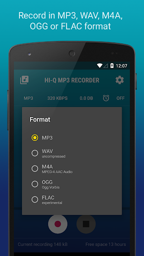 Hi-Q MP3 Voice Recorder (Demo) ekran görüntüsü
