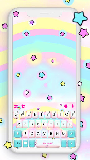 Cute Rainbow Stars Klavye Arka ekran görüntüsü
