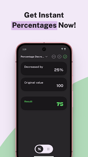 Percento Percentage Calculator ekran görüntüsü
