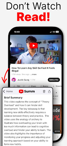 Summ - Summary for Youtube ekran görüntüsü