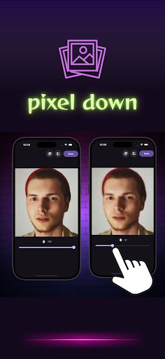 Düşük çöz. piksel foto düzen. ekran görüntüsü