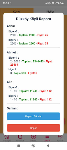Hasat Takip ekran görüntüsü