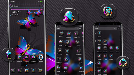 Blue Pink Butterfly Theme ekran görüntüsü