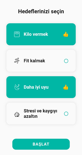 Kilo kaybı için koşu uygulamas ekran görüntüsü