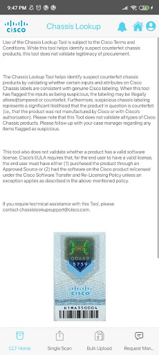Cisco Product Verifier ekran görüntüsü