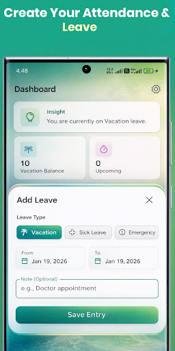 Attendance & Leave Planner App ekran görüntüsü
