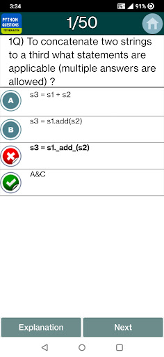 Python Practice Test ekran görüntüsü