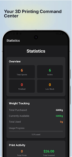 3D Print Filament Tracker ekran görüntüsü