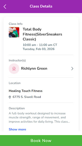 Healing Touch Fitness ekran görüntüsü