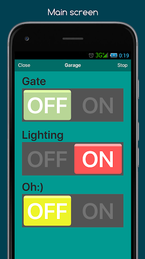 RemoteXY: Arduino control ekran görüntüsü