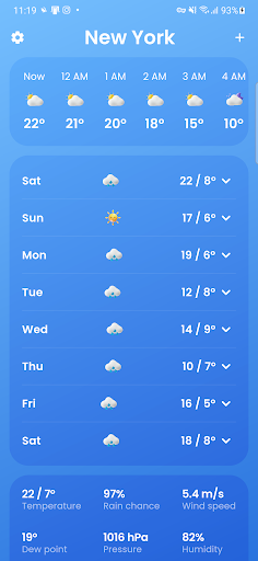 Sunny: Weather forecast ekran görüntüsü