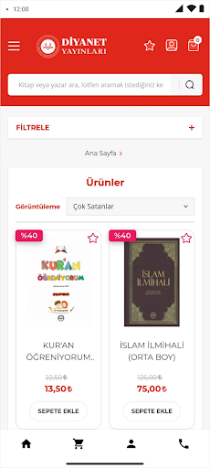 Diyanet Yayınları E-satış ekran görüntüsü