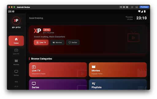 XP IPTV ekran görüntüsü