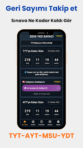 YKS YDT MSU Sayaç Widget 2026 ekran görüntüsü