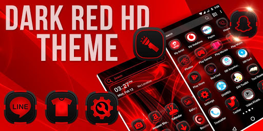 Dark Red Launcher Theme ekran görüntüsü