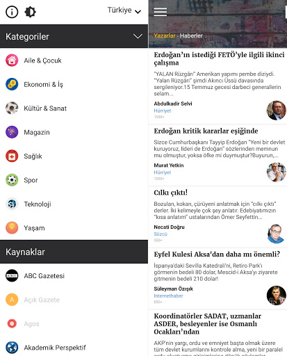 Köşe Yazıları ve Yazarlar ekran görüntüsü