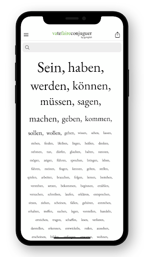 German conjugation ekran görüntüsü