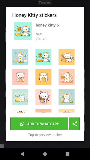 Honey Kitty Stickers ekran görüntüsü