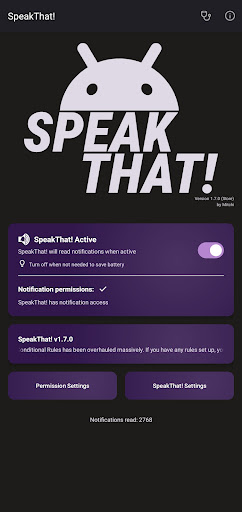 SpeakThat! Notification Reader ekran görüntüsü